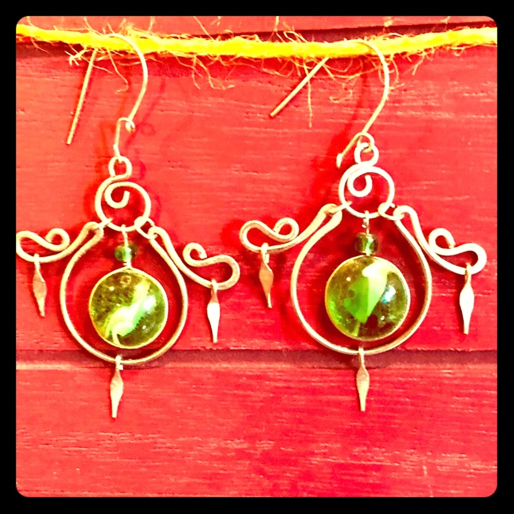 🎉HP PICK🎉✨BOHO ALPACA SILVER & STONE EARRINGS ✨ - Picture 2 of 5
